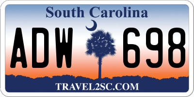 SC license plate ADW698