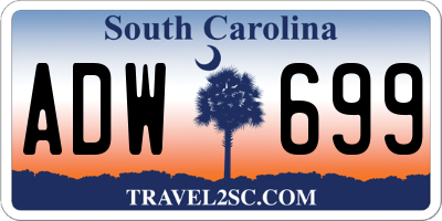 SC license plate ADW699