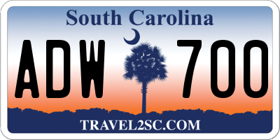 SC license plate ADW700