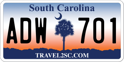SC license plate ADW701