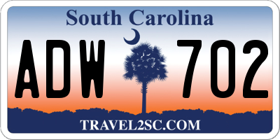 SC license plate ADW702