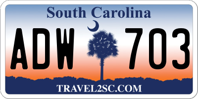 SC license plate ADW703
