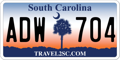 SC license plate ADW704