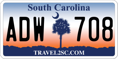 SC license plate ADW708