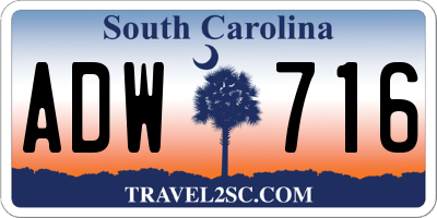 SC license plate ADW716