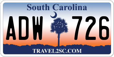 SC license plate ADW726