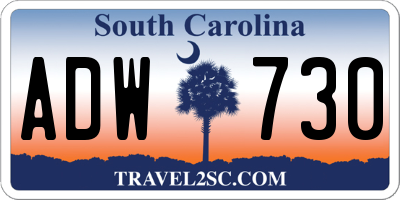SC license plate ADW730