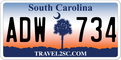 SC license plate ADW734