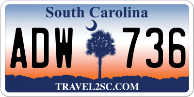 SC license plate ADW736