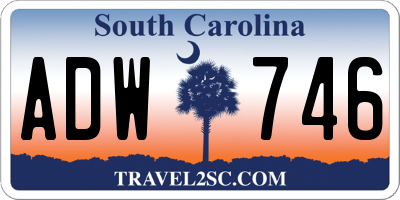 SC license plate ADW746