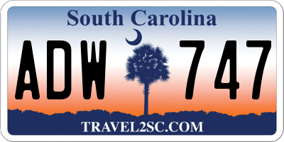 SC license plate ADW747