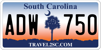 SC license plate ADW750