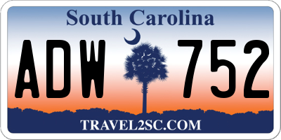 SC license plate ADW752