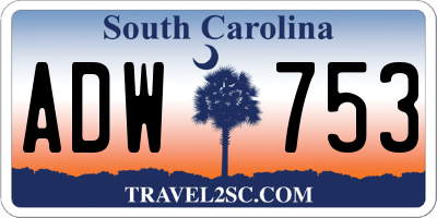 SC license plate ADW753
