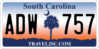 SC license plate ADW757