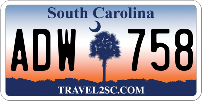 SC license plate ADW758