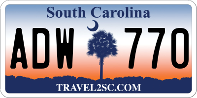 SC license plate ADW770