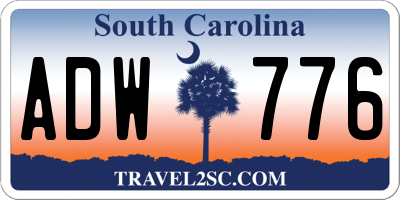 SC license plate ADW776