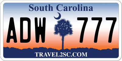 SC license plate ADW777
