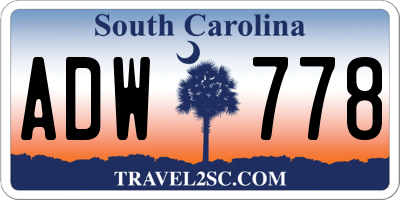 SC license plate ADW778