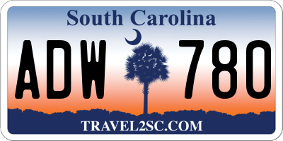 SC license plate ADW780