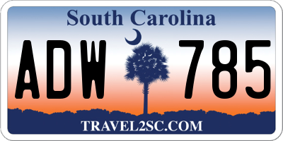 SC license plate ADW785