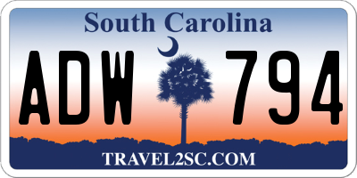 SC license plate ADW794