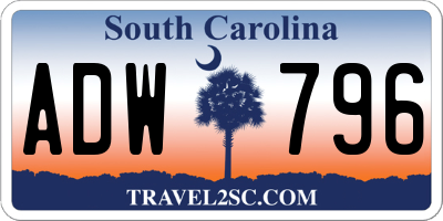 SC license plate ADW796