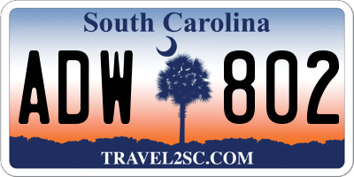SC license plate ADW802
