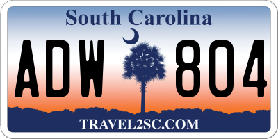 SC license plate ADW804