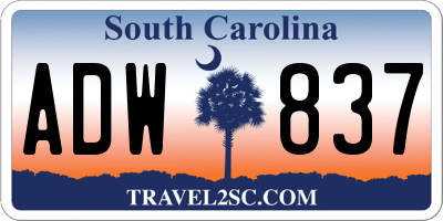 SC license plate ADW837