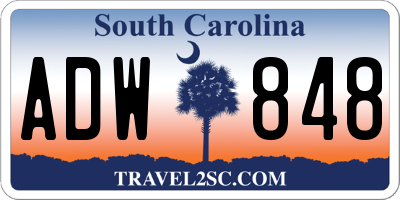 SC license plate ADW848