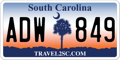 SC license plate ADW849