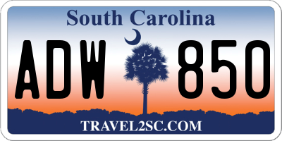 SC license plate ADW850