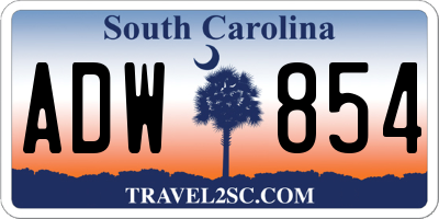 SC license plate ADW854