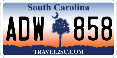 SC license plate ADW858
