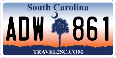 SC license plate ADW861