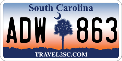 SC license plate ADW863