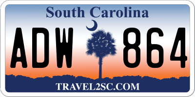 SC license plate ADW864