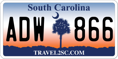 SC license plate ADW866