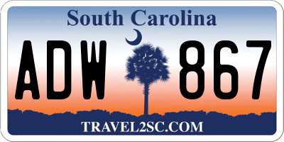 SC license plate ADW867