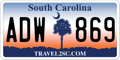 SC license plate ADW869