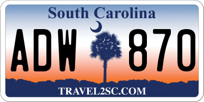 SC license plate ADW870