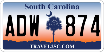 SC license plate ADW874