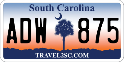 SC license plate ADW875