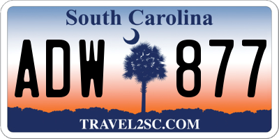 SC license plate ADW877