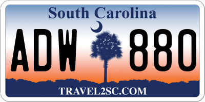 SC license plate ADW880