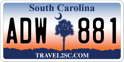 SC license plate ADW881
