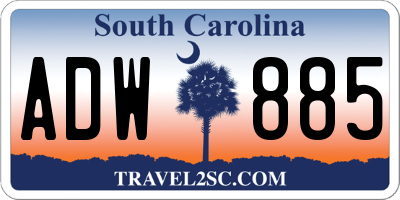 SC license plate ADW885
