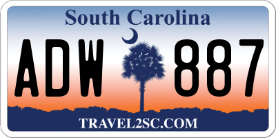 SC license plate ADW887